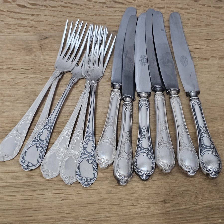 Antikes HALISO Solingen Tafelbesteck – Jugendstil Art Déco, 100er Silberauflage