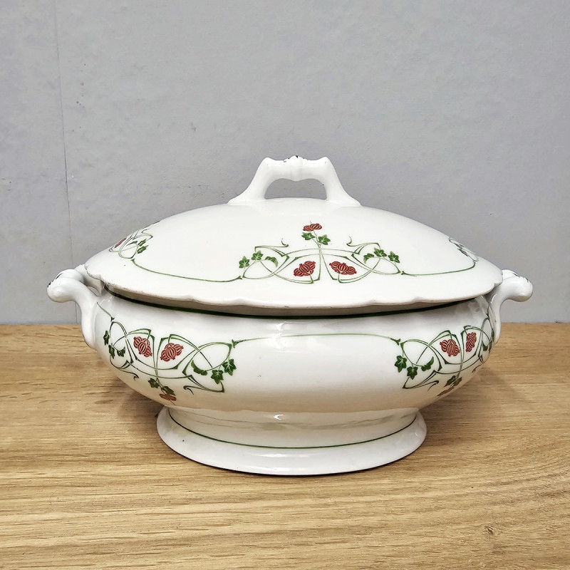 Jugendstil Schüssel mit Deckel – Bonbonnière, floral, ungemarkt