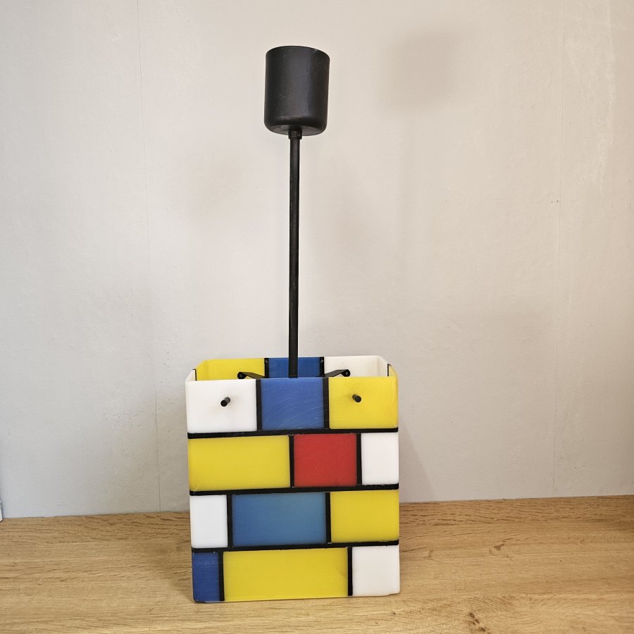 Postmodern Pendant Lamp in Piet Mondrian Style – Memphis Era, 1980s