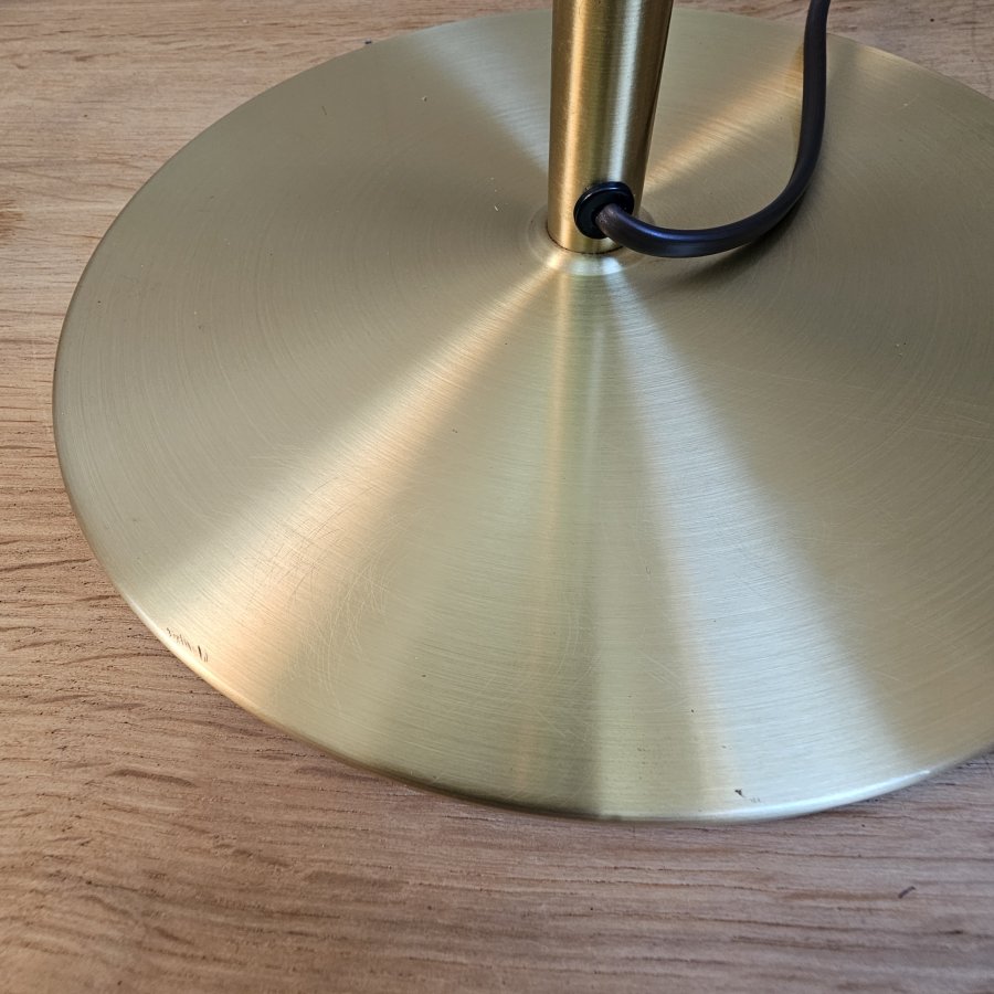 Peill & Putzler Tischlampe Modell 72076 mit schwerem Strukturglas-Schirm, Hollywood Regency / Mid-Century