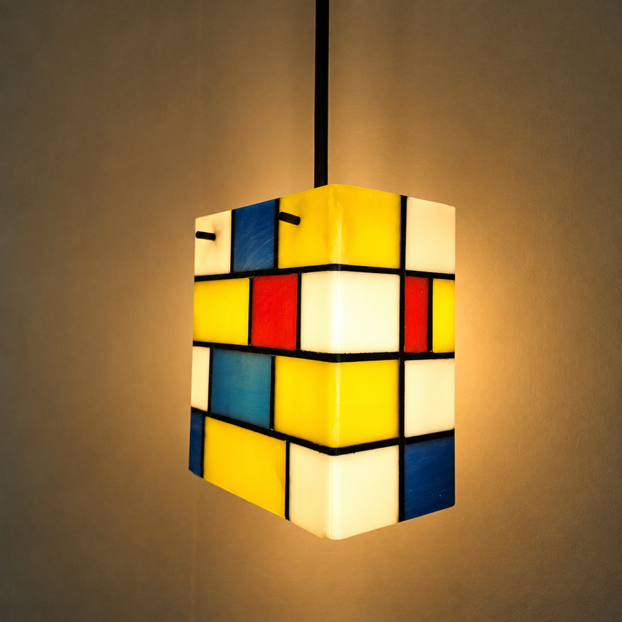 Postmodern Pendant Lamp in Piet Mondrian Style – Memphis Era, 1980s