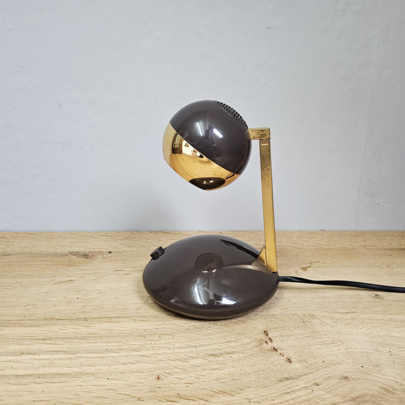 Eichhoff 3371 Table Lamp Telescopic Ball Head Brown Gold – 1970s Vintage