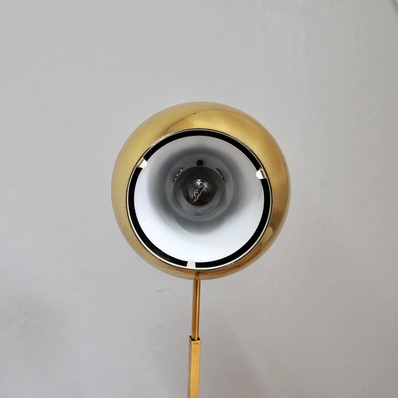 Eichhoff 3371 Table Lamp Telescopic Ball Head Brown Gold – 1970s Vintage