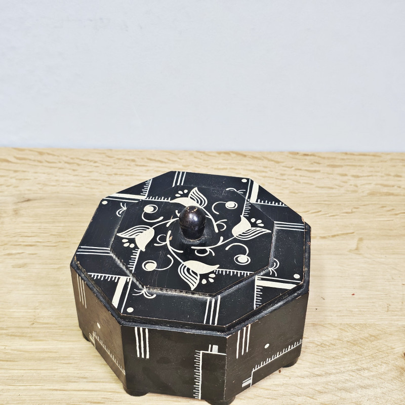 Art-Déco Holzschatulle – achteckig  um 1920/30