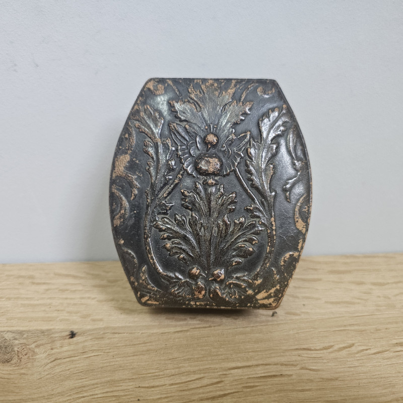 Jugendstil Schmuckschatulle Lederüberzug Florales Dekor um 1900