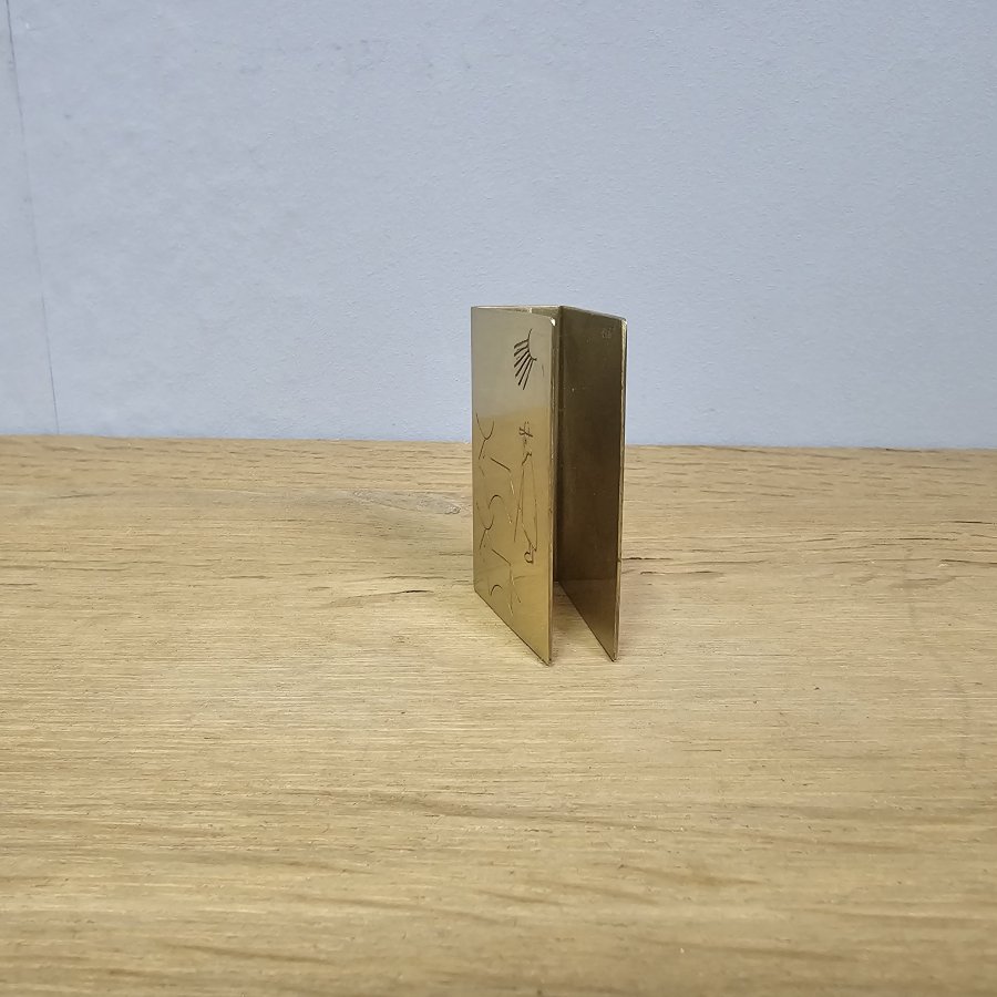 A.G. Bunge Messing Zündholzschachtel Etui 50er Jahre Stier Motiv Midcentury