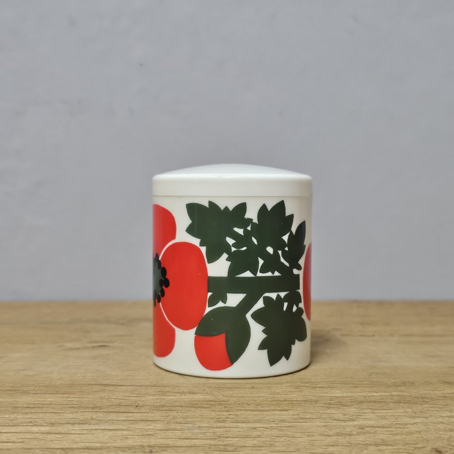 Laurids Lønborg Vorratsdose • Klatschmohn Dekor • Danish Melamin 70er