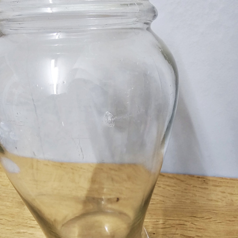 Antikes Bonbonglas mit eingeschliffenem Deckel – ca. 35 cm, 1920/40er