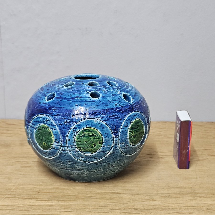 Bitossi Aldo Londi Flower Frog Ikano Pottery Vase Italy 1960s