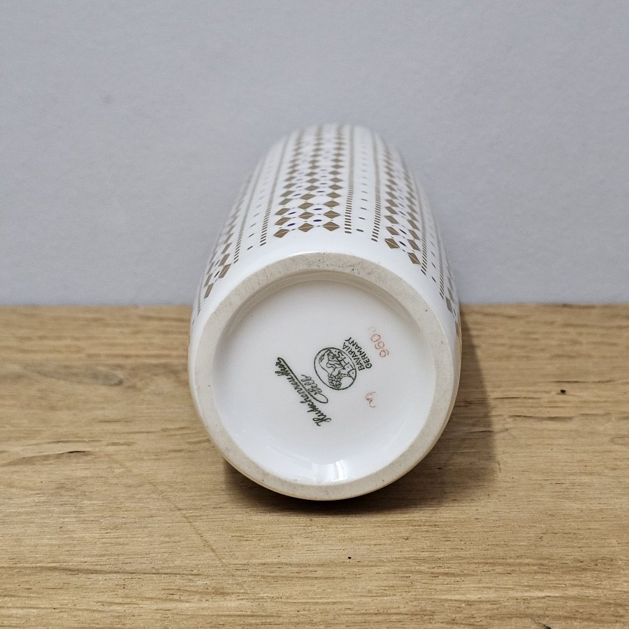 Hutschenreuther Vase 9608 – Midcentury Modern – geometrisches Golddekor 1960er