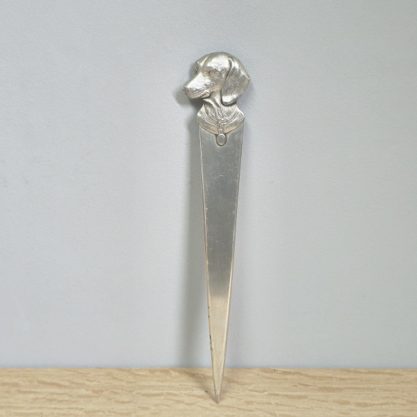 Letter Opener with Dog’s Head – WMF, c. 1920, with Ostrich Mark