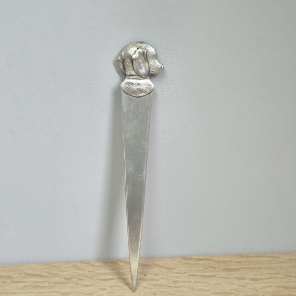 Letter Opener with Dog’s Head – WMF, c. 1920, with Ostrich Mark