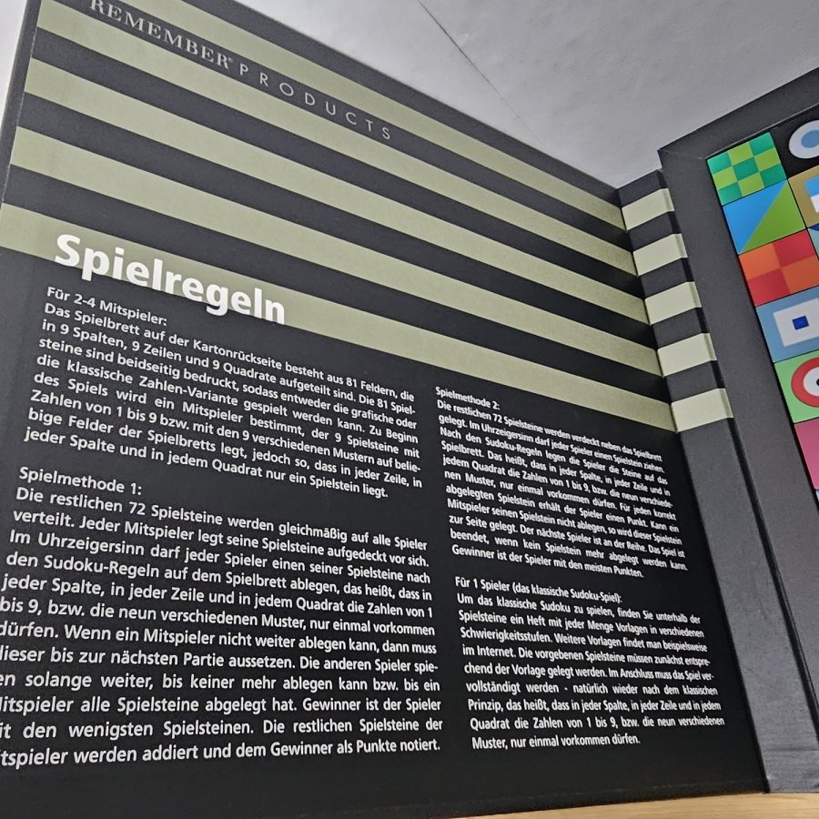 REMEMBER Sudoku Game Early Edition Complete with Booklet - Kopie