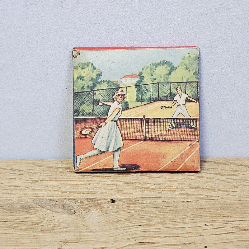 STAEDTLER Mars – lithographed colored pencil box No. 6927 a, tennis motif, c. 1920s/30s