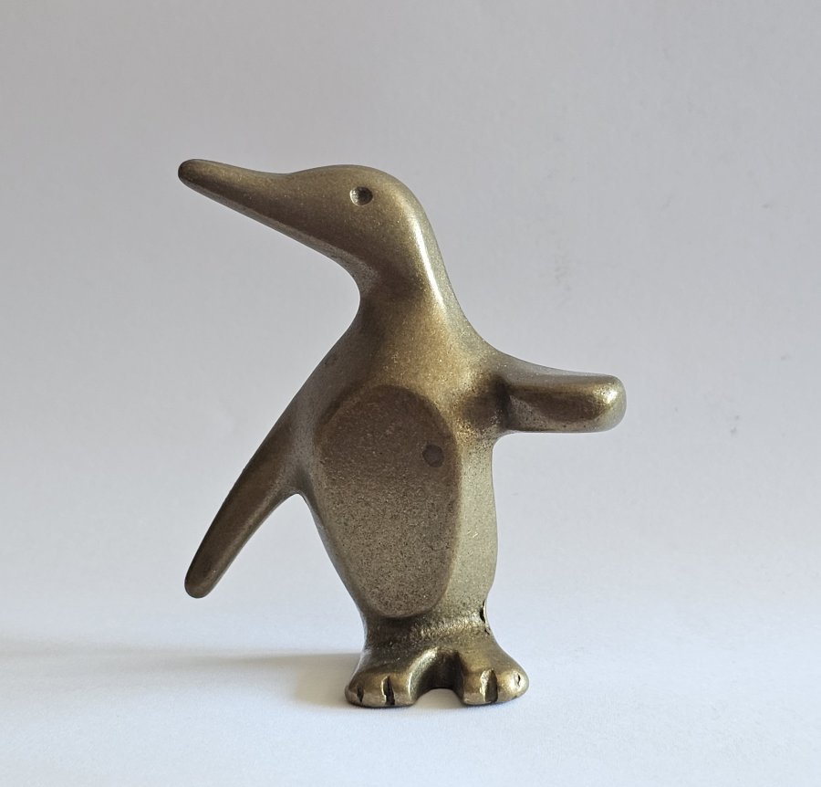 Walter Bosse Pinguin aus Messing – Vintage Tierfigur, 7 cm