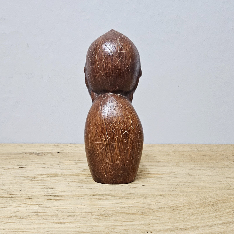 Vintage Kewpie Figur, ca. 14 cm (Alberto Lena, Italien, 1950er, Holzoptik)
