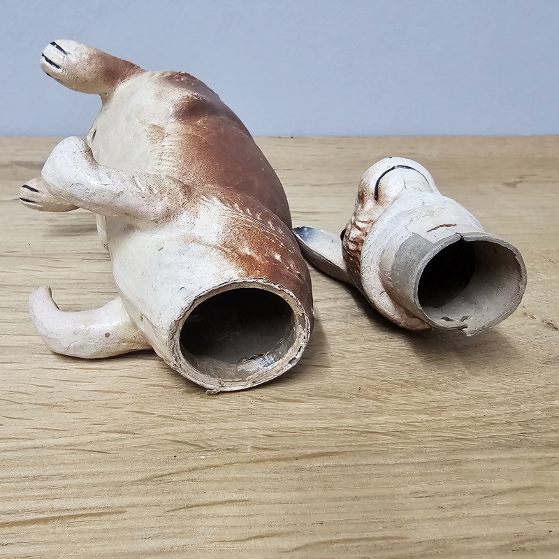 Antiker Osterhase Candy Container · ca. 1920 · Pappmaché · Glasaugen · Art Déco · Füllhase