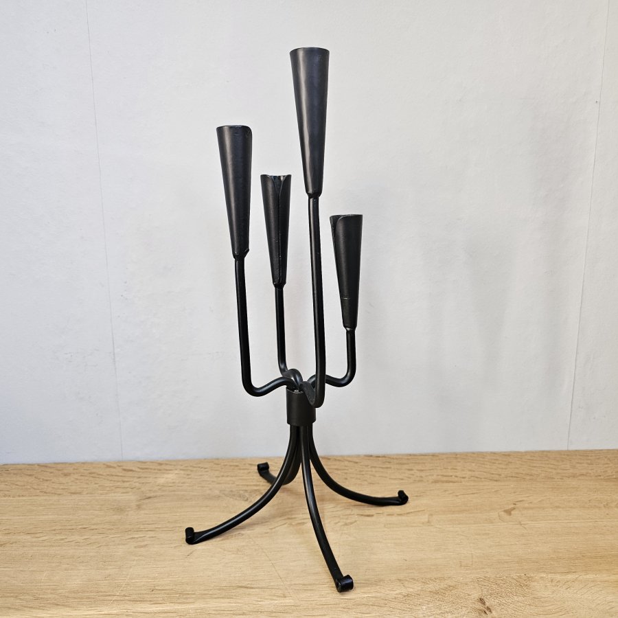 Mid-Century Kerzenständer aus Schmiedeeisen • Skandinavisch Modern