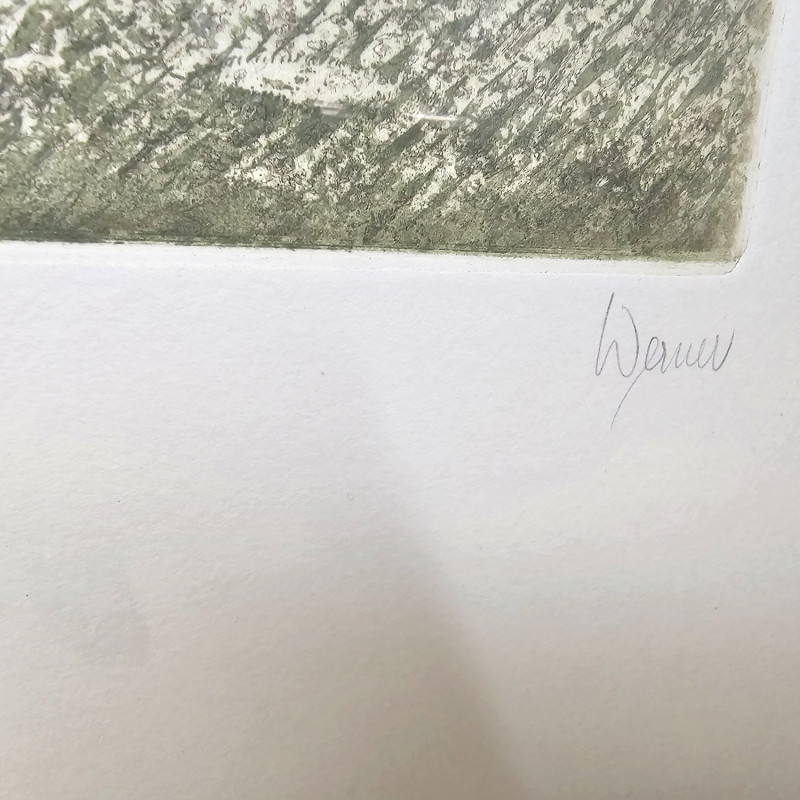 Josef Werner – Radierung „Der ewige Wanderer“ (handsigniert, Büttenpapier, Nr. 47/150, gerahmt) - Kopie