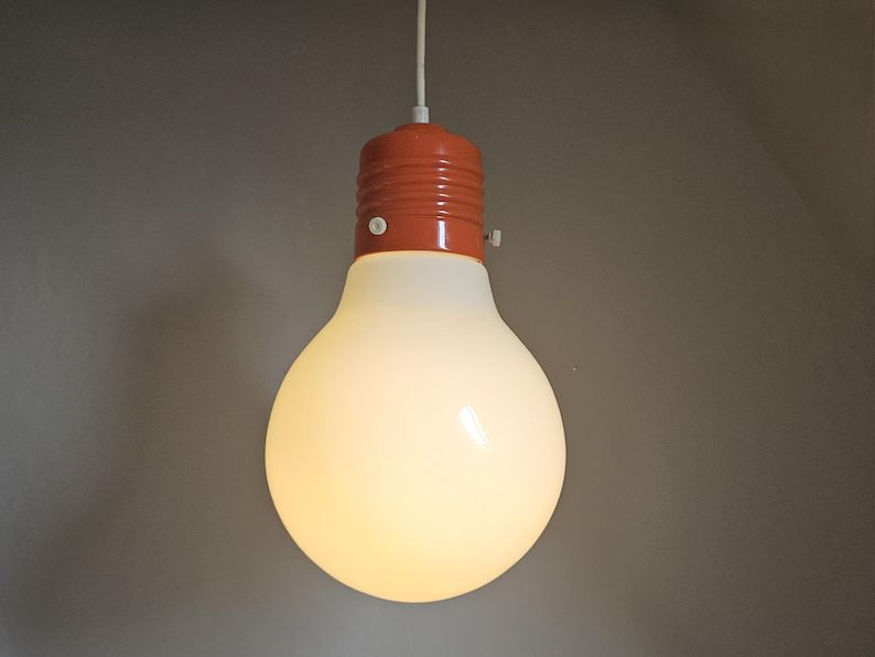 Space Age Glühbirnen Deckenlampe – Große Glühbirnenform, 70er Jahre Vintage