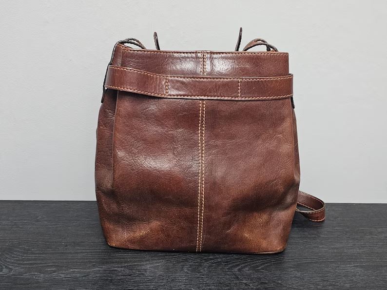 The Bridge Vintage Leather Bag | Italian Luxury Bucket Bag in Boho