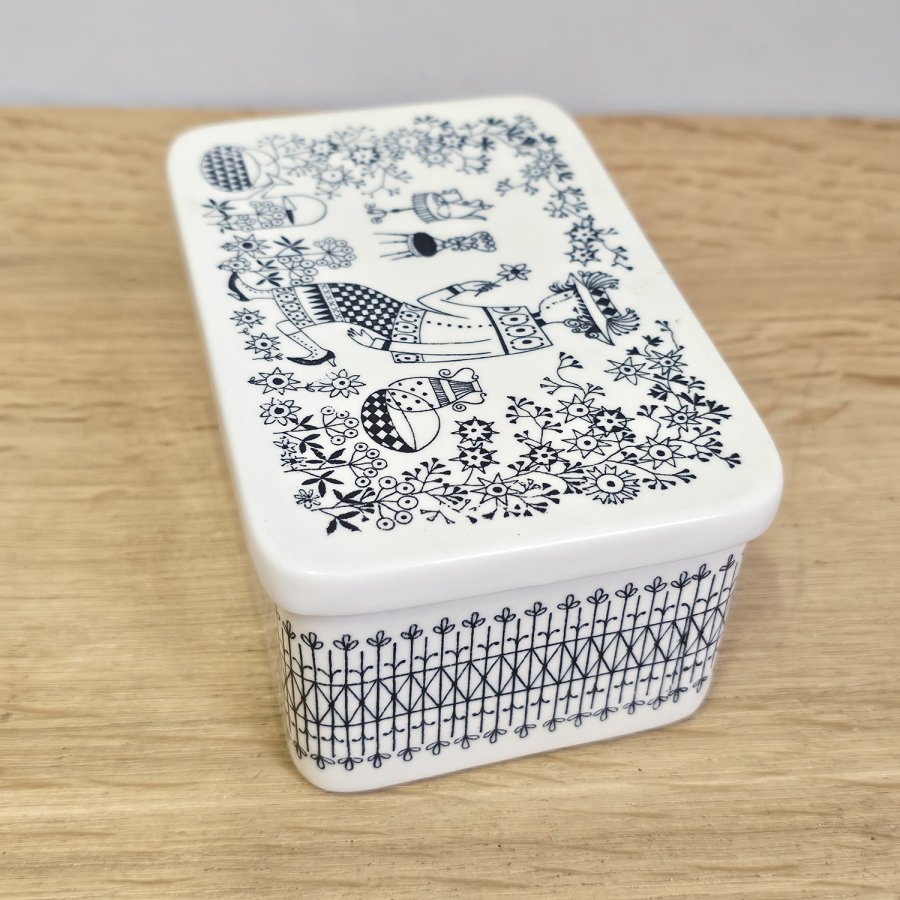 Seltene Arabia Finland Butterdose mit Deckel, Serie Emilia, Design Raija Uosikkinen, 1950er