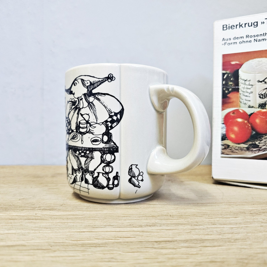Rosenthal Bierkrug Till Eulenspiegel – Bamberg – Björn Wiinblad 1975 – Originalkarton