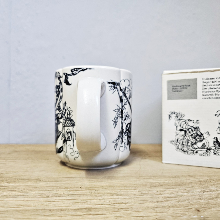 Rosenthal Bierkrug Till Eulenspiegel – Seiltänzer – Björn Wiinblad 1975 – Originalkarton