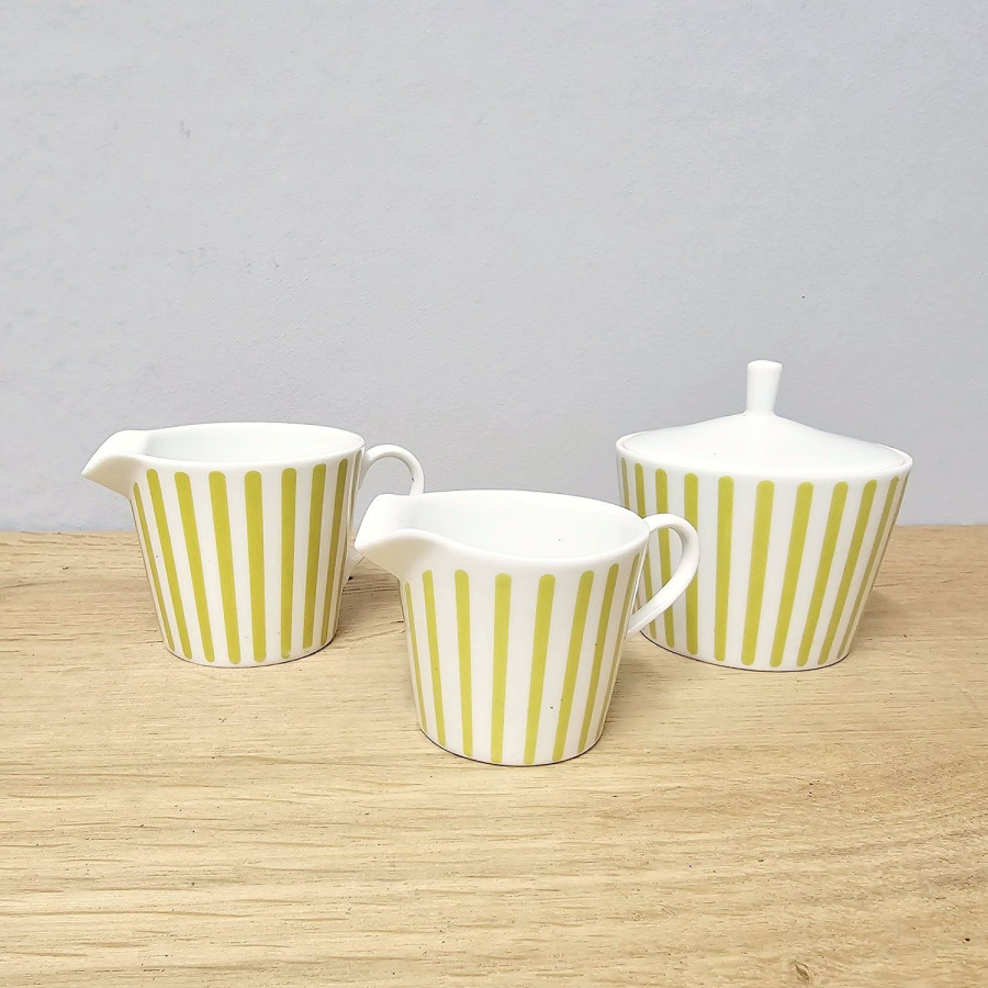 Melitta „Zürich“ · Jupp Ernst · Zuckerdose & 2 Milchgießer · 50er/60er Jahre · Pastellgelb