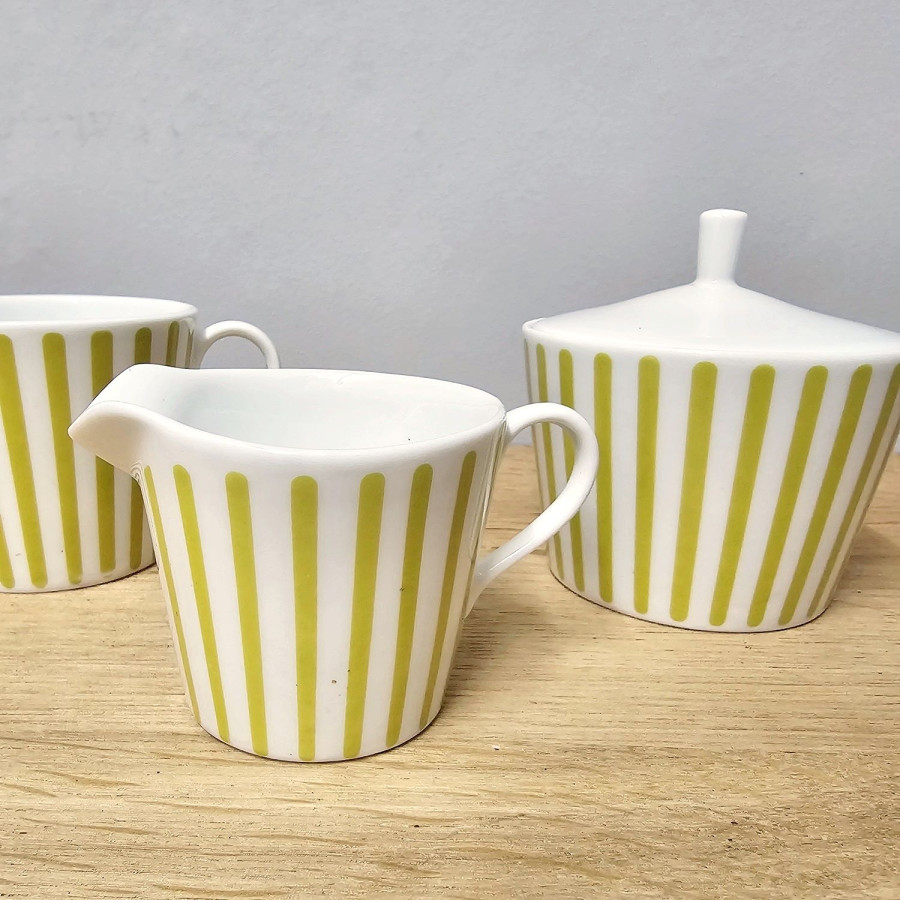Melitta „Zürich“ · Jupp Ernst · Zuckerdose & 2 Milchgießer · 50er/60er Jahre · Pastellgelb