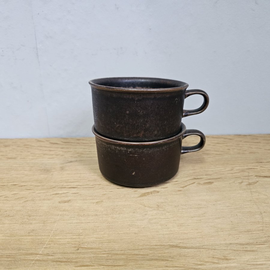 4x Arabia Finland RUSKA - 3 teiliges Tee Gedeck  | Design Ulla Procopé | Midcentury Modern 60er