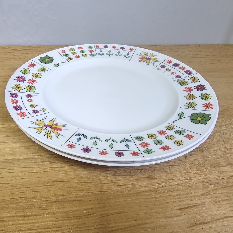 Rosenthal „Berliner Frühling“ – 2 Speiseteller – Design Emilio Pucci – 60er/70er
