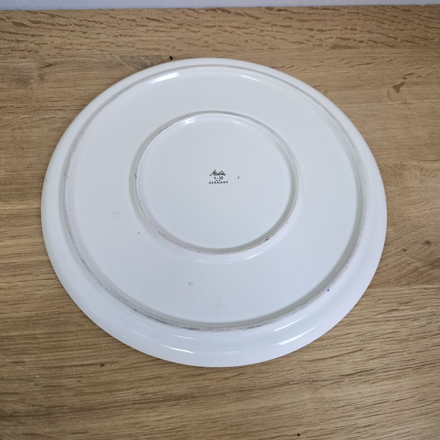 Melitta Stockholm Kuchen- / Tortenplatte – Kobaltblüte – 70er Jahre – ca. 30 cm