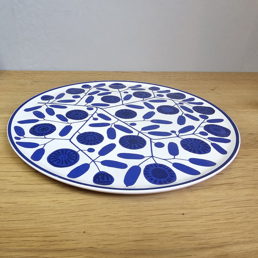Melitta Stockholm Kuchen- / Tortenplatte – Kobaltblüte – 70er Jahre – ca. 30 cm