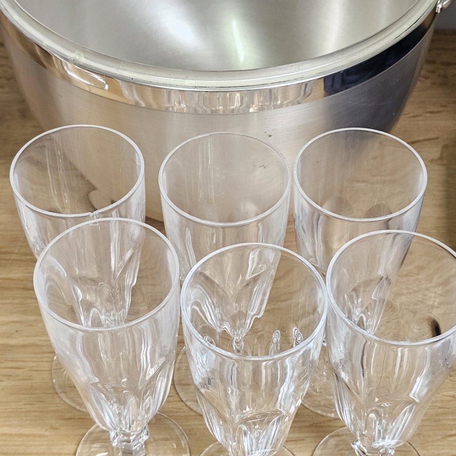 Guido Galbiati Milano Space-Age-Barset / Egg Ice Bucket Modell 0413 – Italien 1960er/70er