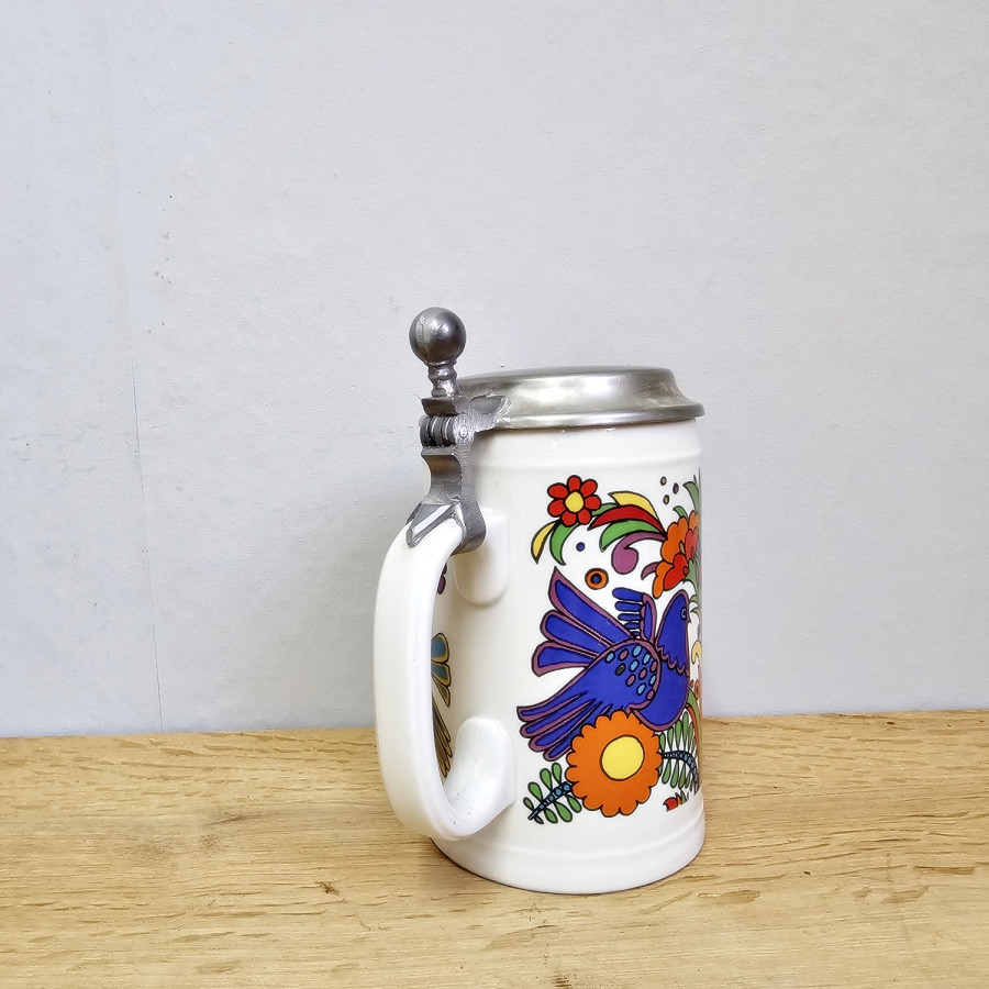Villeroy & Boch Acapulco Bierkrug mit Zinndeckel – 1970er