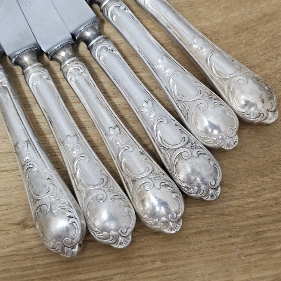 Antikes HALISO Solingen Vorspeisenbesteck – Jugendstil Art Déco, 100er Silberauflage