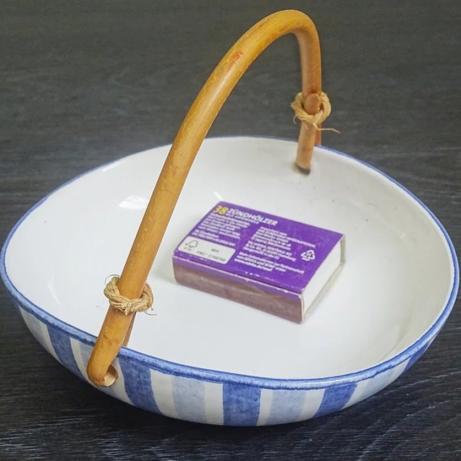 Hedwig Bollhagen Körbchen 503B Dekor 137 mit Bambusgriff