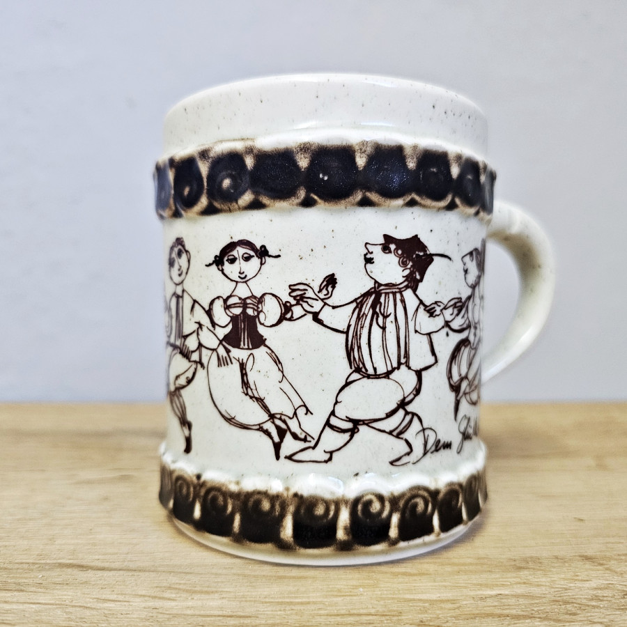 Rosenthal Brotzeit Bierkrug – Björn Wiinblad, „Dem Glücklichen schlägt keine Stunde“, 1970er