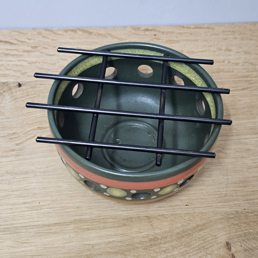 KMK Kupfermühle Keramik Stövchen „Lima“ · 7 cm · 12,7 cm · grün-braun