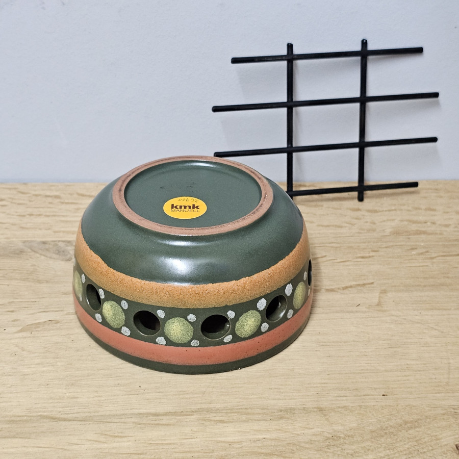 KMK Kupfermühle Keramik Stövchen „Lima“ · 7 cm · 12,7 cm · grün-braun