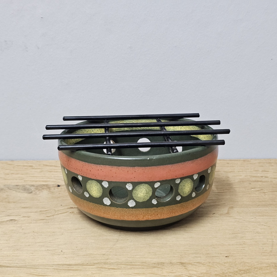 KMK Kupfermühle Keramik Stövchen „Lima“ · 7 cm · 12,7 cm · grün-braun