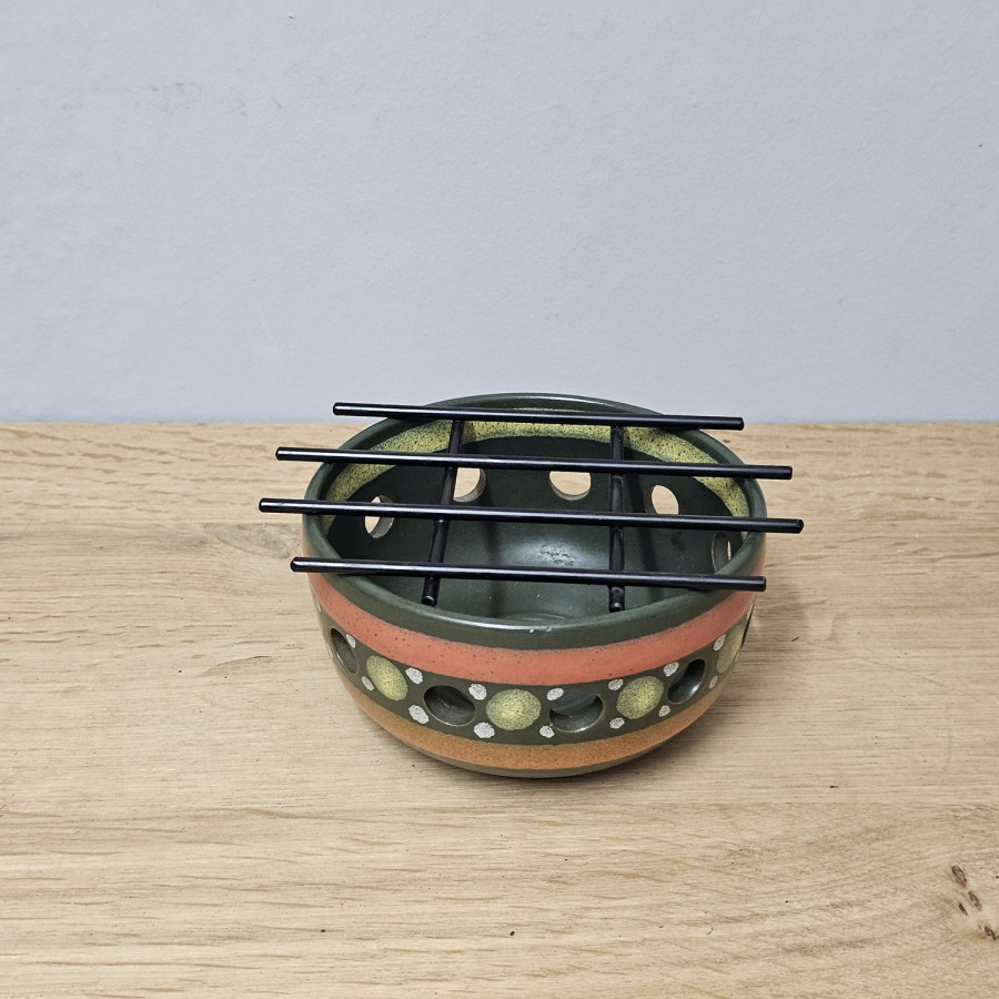 KMK Kupfermühle Keramik Stövchen „Lima“ · 7 cm · 12,7 cm · grün-braun