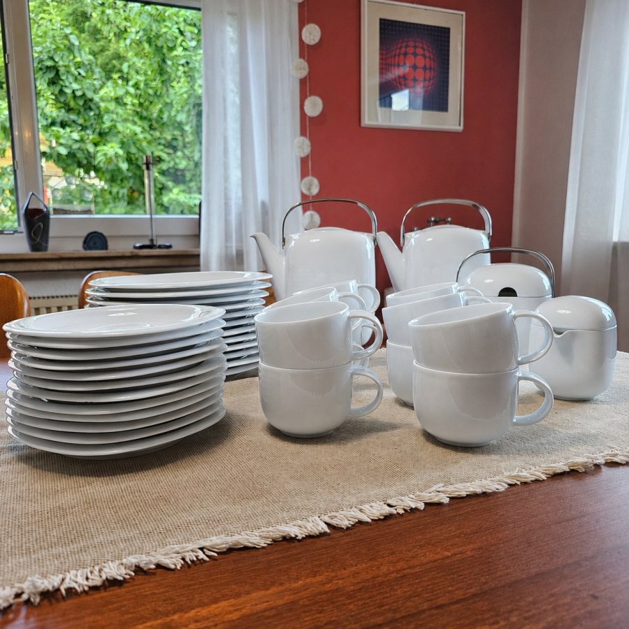 Kaffeeservice Rosenthal Suomi weiß  für 12 Personen , Design Timo Sarpaneva 70er Jahre