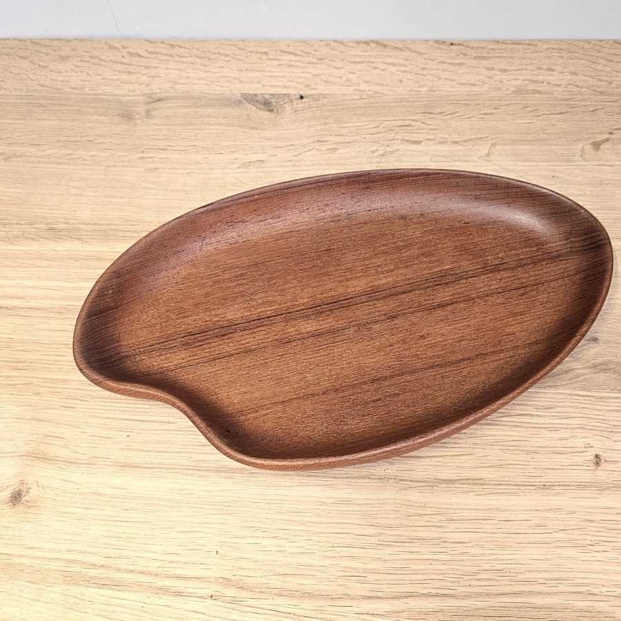Teakholzschale, nierenförmig, 1950er/60er, Midcentury, dänisches Design