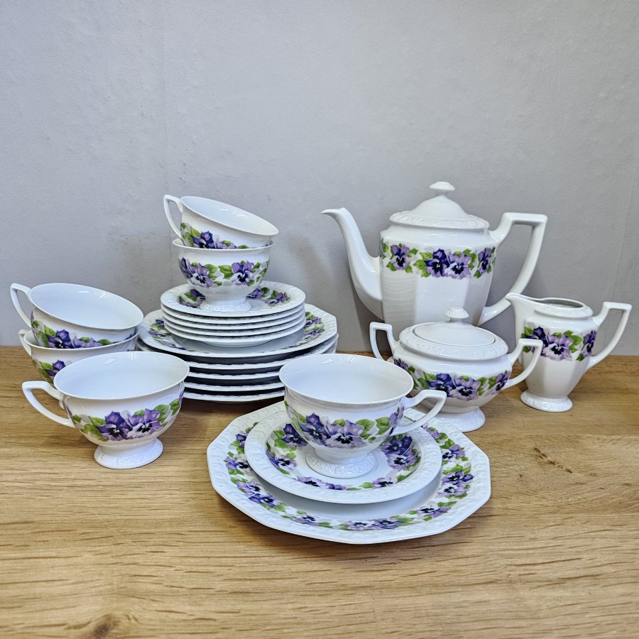 Rosenthal Maria Classic Rose Kaffeeservice Stiefmütterchen 21-tlg. für 6 Personen