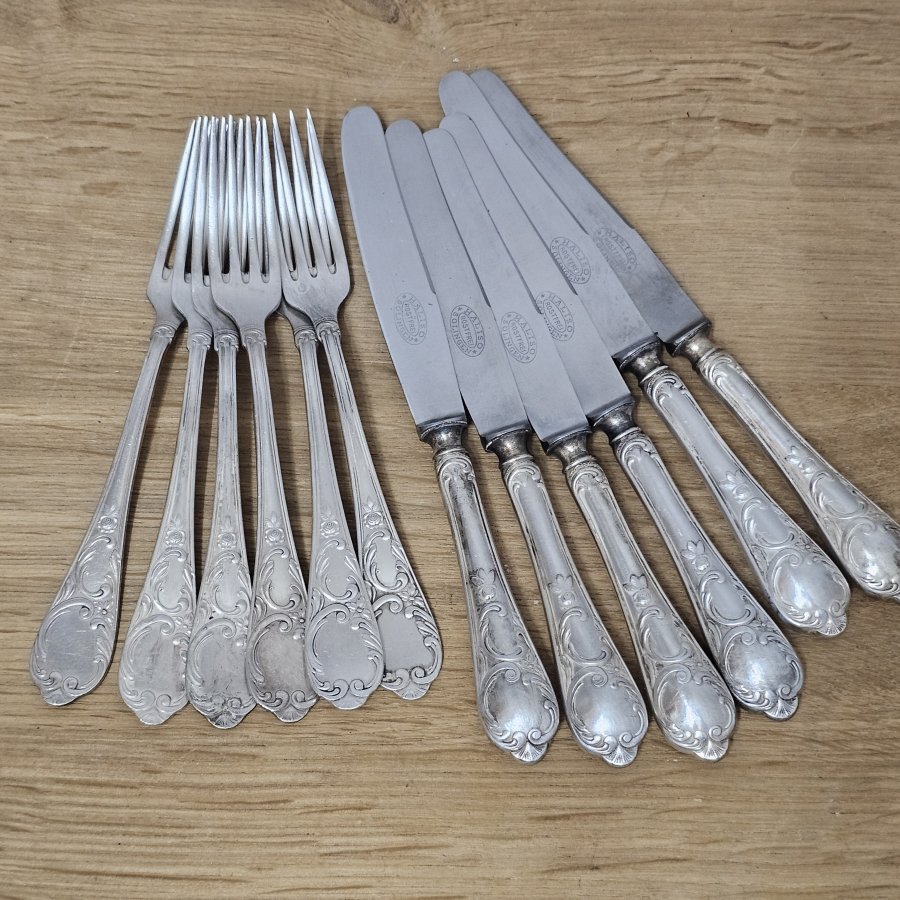 Antikes HALISO Solingen Vorspeisenbesteck – Jugendstil Art Déco, 100er Silberauflage