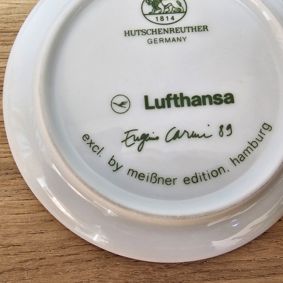 Lufthansa Porzellan Untersetzer, Carmi ’89