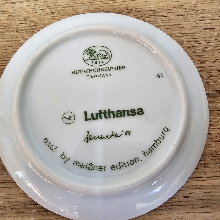 Lufthansa Untersetzer Arthur Secunda 1988