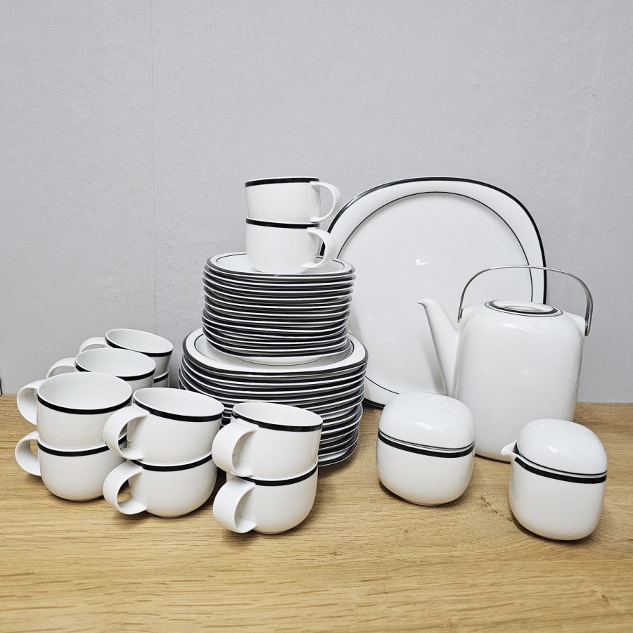 Kaffeeservice Rosenthal Suomi anthrazit  für 12 Personen , Design Timo Sarpaneva 70er Jahre
